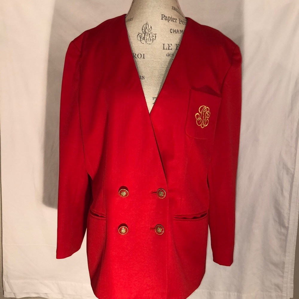 Vintage oversized ladies double breasted blazer!